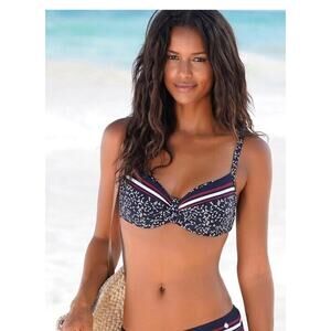 NWT Lascana Patterned Underwire Bikini Top 34D